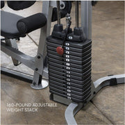160 pound adjsutable weight stack on Powerline by Body-Solid BSG10X Home Gym