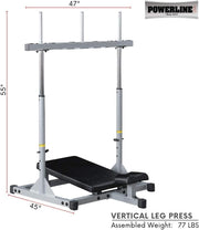Powerline Vertical Leg Press  PVLP156X with dimensions