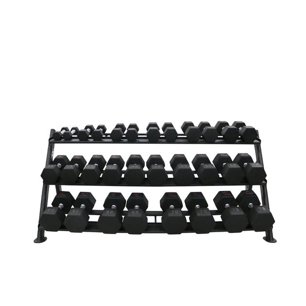 Commercial-Grade 69″ 3-Tier Dumbbell Rack for Sale