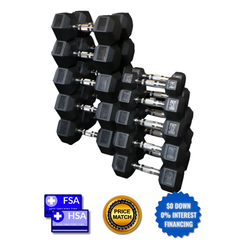 Body Solid Rubber Hex Dumbbell Set