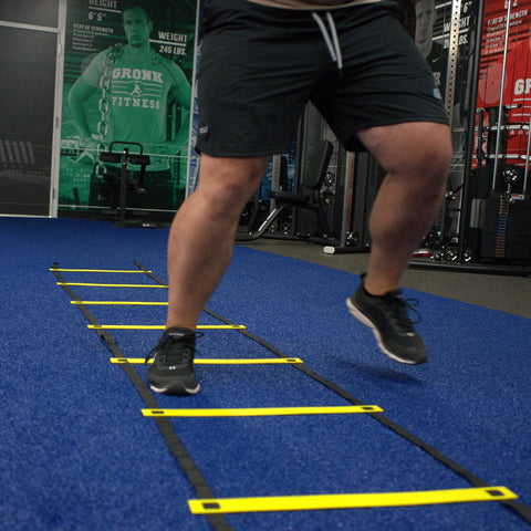 Gronk Fitness Agility Training Set | 12FT Speed Ladder, 4 Cones, Jump Rope, Massage Stick & Mini Loop Bands