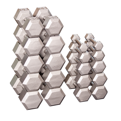 Standard Hex Iron Dumbbells - Grey