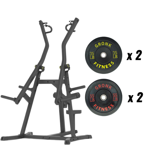Gronk Fitness Lat Pull Down w/ 35lb and 55lb Bumper Plates