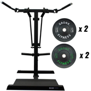 Gronk Fitness Standing Chest Fly w/ 15lb and 25lb Bumper Plates