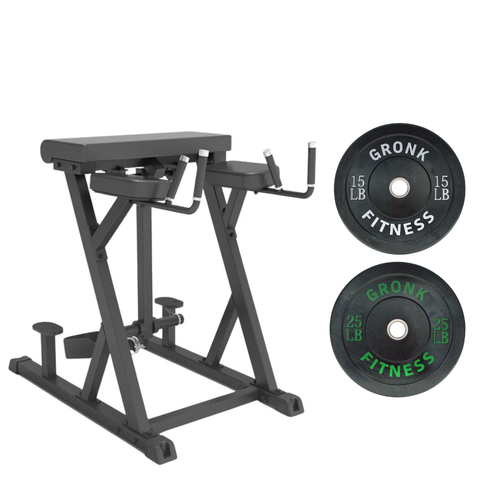 Gronk Fitness Reverse Hyperextension w/ 15lb and 25lb Bumper Plates