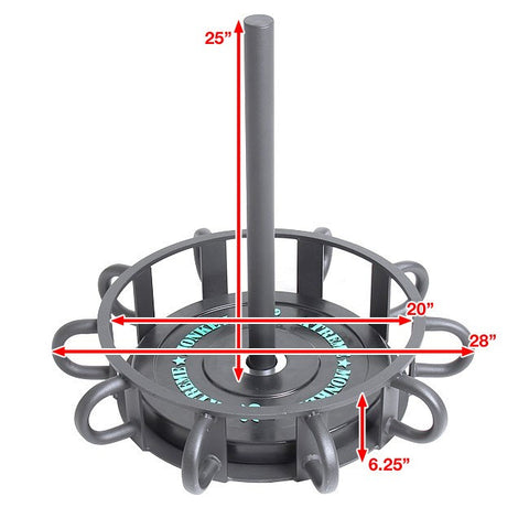 Battle Rope 10 Station Anchor with dimensions.