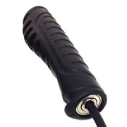 Handle of black weighted jump rope