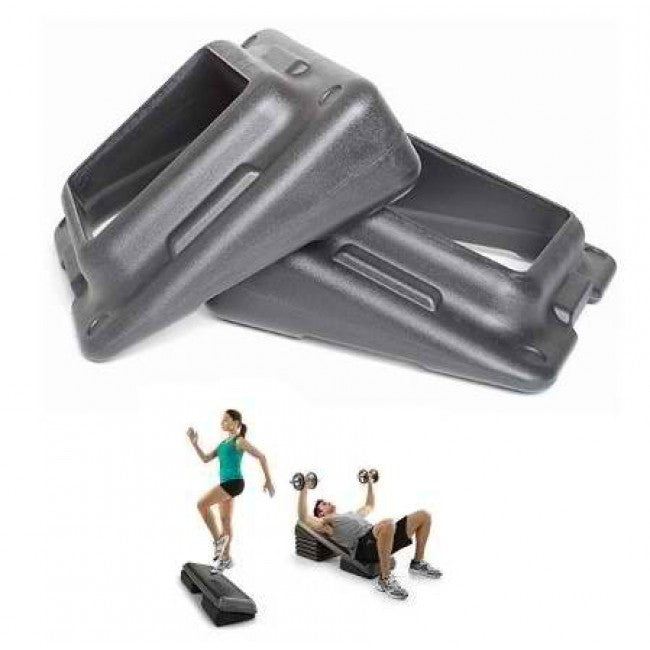 Slanted Step Risers for Aerobic Step (Black) - 2 Pack – Gronk Fitness ...