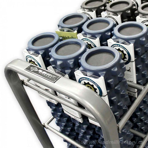 Foam Roller Rack - 4 Slots filled with rollers