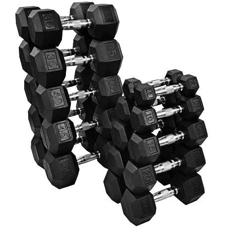 Rubber Hex Dumbbell - Sets and Singles