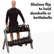 Body-Solid Kettlebell and Dumbbell Rack (GDKR100)