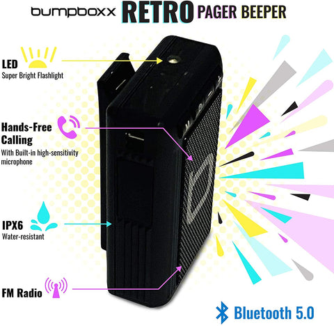 Bumpboxx Bluetooth Retro Pager Beeper with product features 