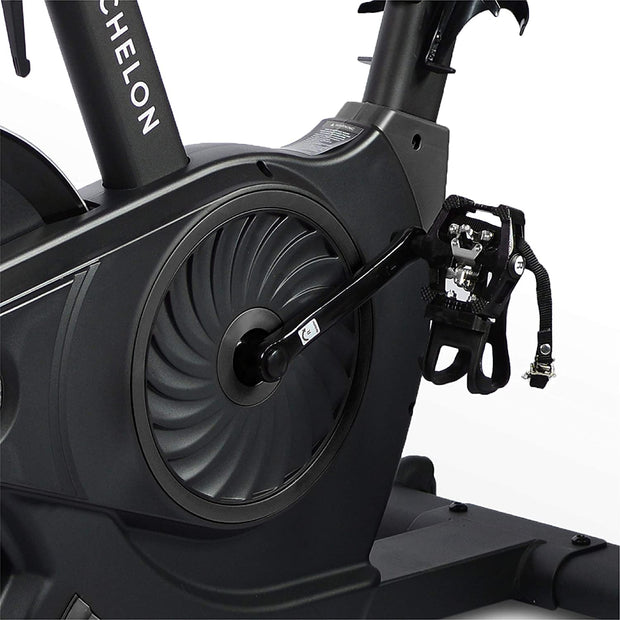 Close up of wheel and pedal of Echelon Connect EX3-Black