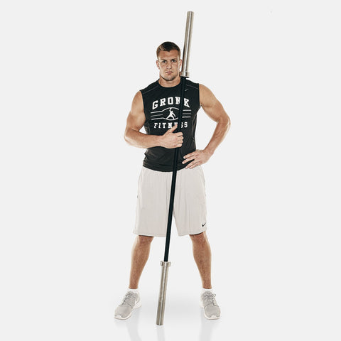 Rob Gronkowski holds barbell