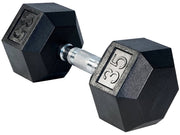 35 pound rubber hex dumbbell