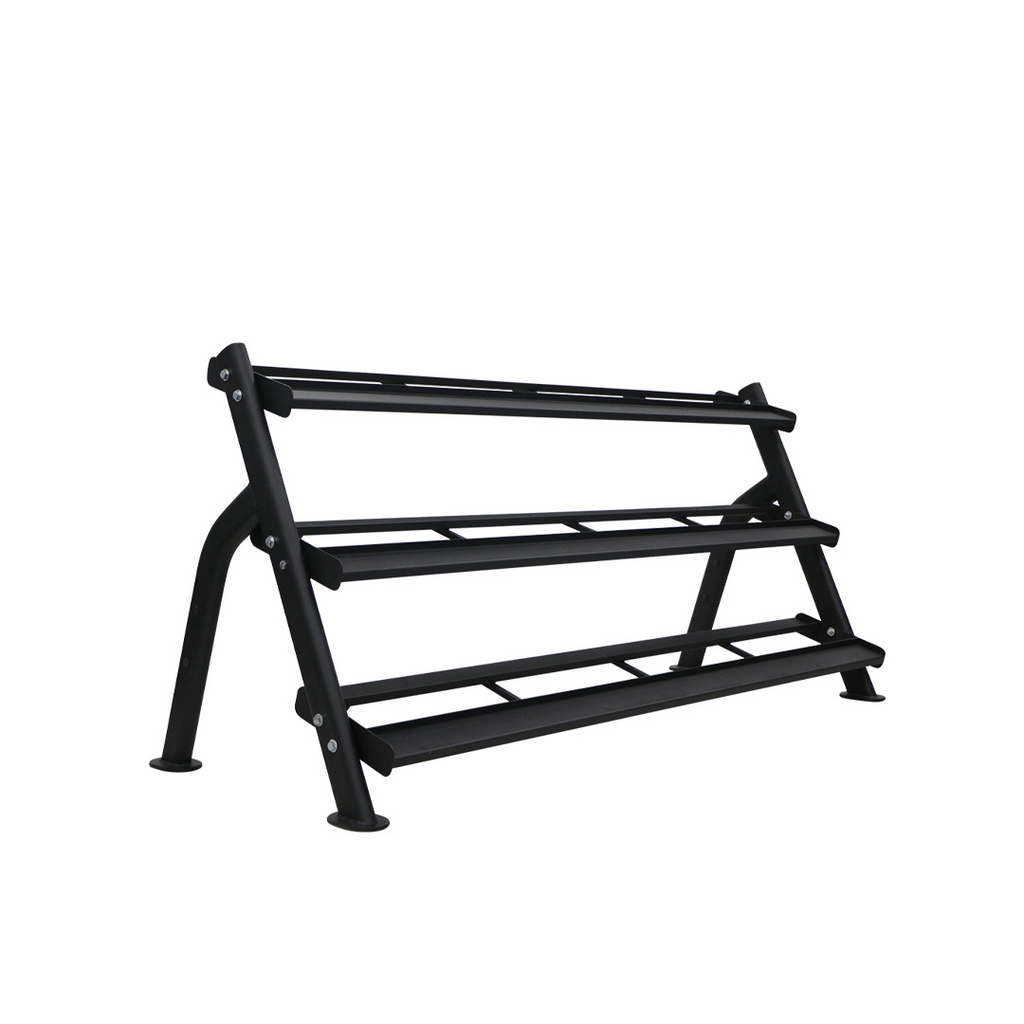 TKO 3 Tier Long Rail DB Rack Black Gronk Fitness Products