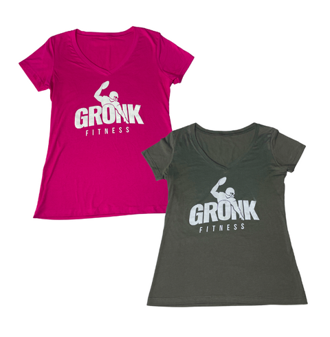 Gronk Fitness Womens V-Neck Shirts - 2 Colors