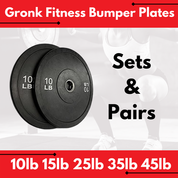 Gronk Fitness Premium Black Olympic Bumper Weight Plates