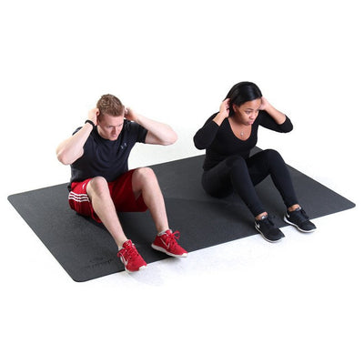 Extra Large Premium Exercise Mat used by male and female athlete