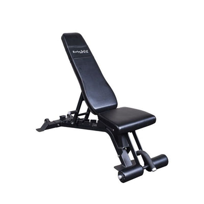 BODY-SOLID FULL COMMERCIAL ADJUSTABLE BENCH on inclined angle. 