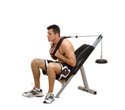 Male athlete uses Powerline Ab Bench PAB21X