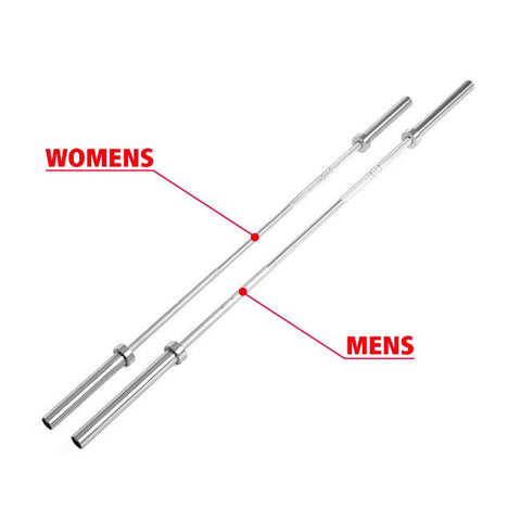 Full bar comparison of Womens and Mens Lifting Bar 